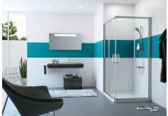 Kabina kwadratowa 900 x 1900 mm VITALLE GARDA srebrna połysk