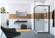 Kabina kwadratowa 800 x 2000 mm VITALLE GARDA black edition
